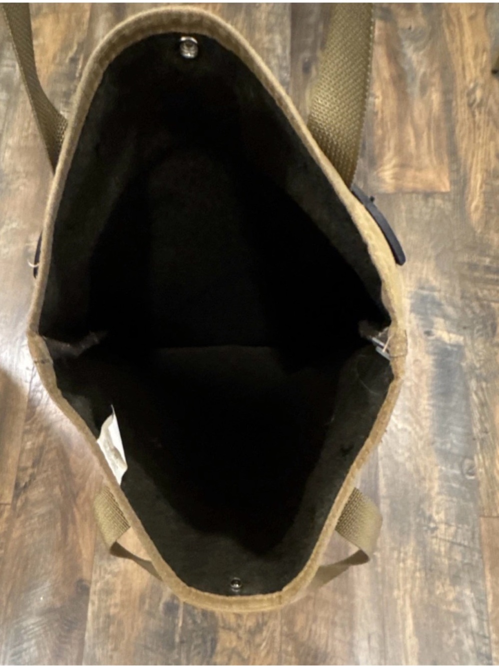 Filson Olive and Tan Wool-Blend Messenger Tote - Picture 4 of 5